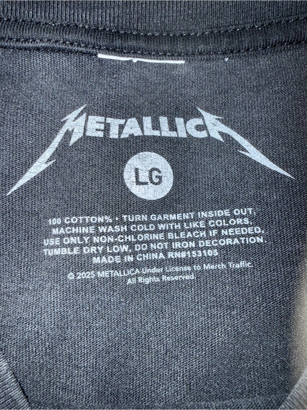 Metallica Skull Tour Tee L Vintage Wash Black Band Shirt Front Back - Picture 5 of 5